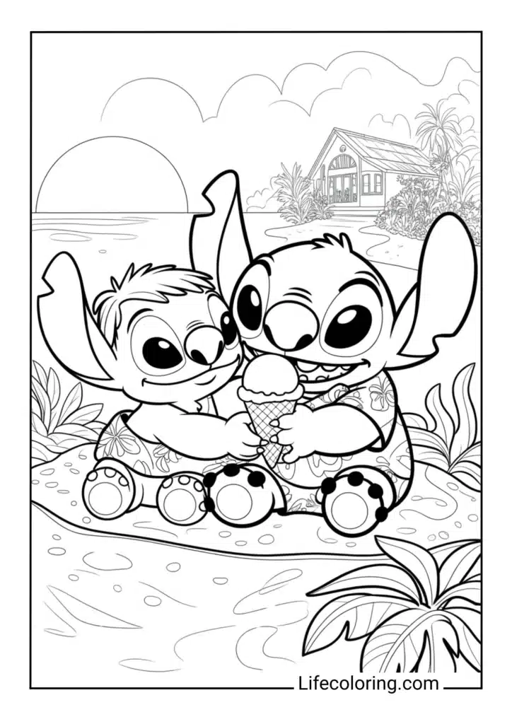 Stitch and Lilo Ohana Moment